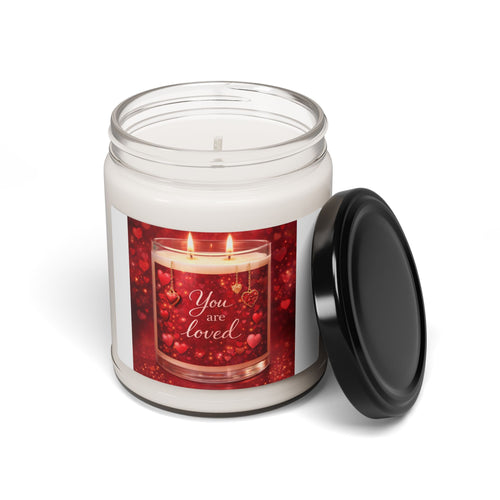 Scented Soy Candle — "You Are Loved" Red Berry Aromatherapy Jar (9oz)
